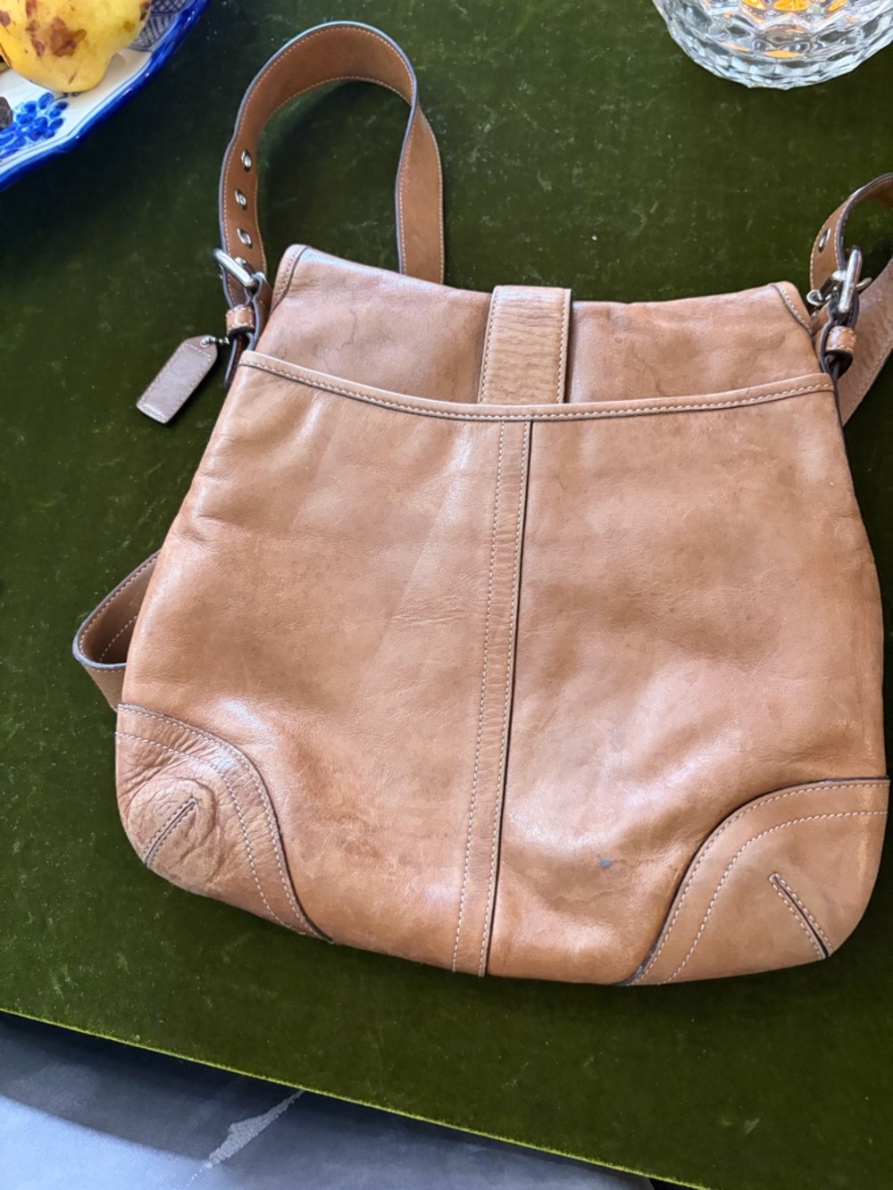 Coach Tan Leather Buckle Crossbody Bag - Picture 9 of 14